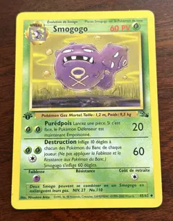 Pokemon Card - Weezing (Smogogo) FRENCH Fossil 1st Edition 45/62 Uncommon - Image 1