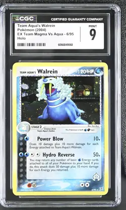 CGC 9 MINT Team Aqua's Walrein 2004 EX Team Magma Vs Aqua 6/95 Holo Pokemon Card - Image 1