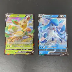 Leafeon SWSH194 Glaceon SWSH196 Full Art Holo Promo Pokemon Card - Image 1