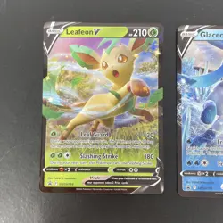 Leafeon SWSH194 Glaceon SWSH196 Full Art Holo Promo Pokemon Card - Image 2