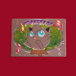 JIGGLYPUFF (PURIN)--JAPANESE MEIJI EMBOSSED PROMO FOIL POKEMON CARD - Image 1