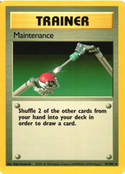 Maintenance Trainer 83/102 Base Set Uncommon 1999 Pokemon Game Card WOTC - Image 1