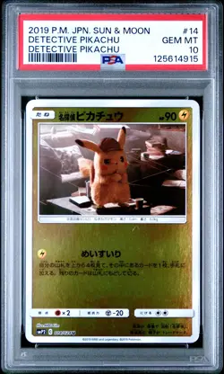 Pokemon Card Detective Pikachu 014/024 Reverse Holo PSA 10 GEM MINT - Image 1