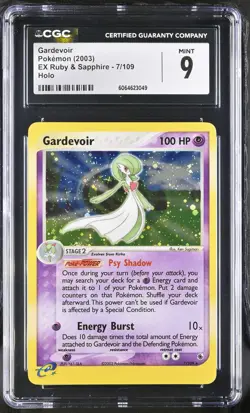 CGC 9 MINT Gardevoir 2003 EX Ruby & Sapphire 7/109 Holo Pokemon Card - Image 1