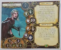 Descent Hero Card ONLY Tetherys Fantasy Flight Replacement - Image 1