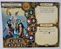 Descent Hero Card ONLY Mad Carthos Fantasy Flight Replacement - Image 1