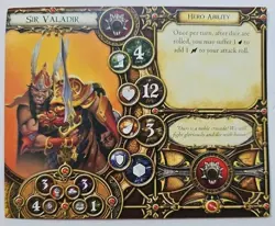 Descent Hero Card ONLY Sir Valadir Fantasy Flight Replacement - Image 1