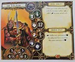Descent Hero Card ONLY Sir Valadir Fantasy Flight Replacement - Image 2