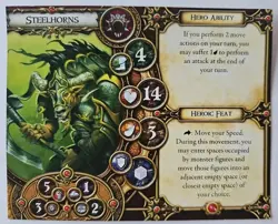 Descent Hero Card ONLY Steelhorns Fantasy Flight Replacement - Image 2