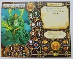 Descent Hero Card ONLY Landrec The Wise Fantasy Flight Replacement - Image 1