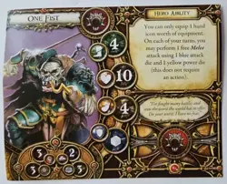 Descent Hero Card ONLY One Fist Fantasy Flight Replacement - Image 2