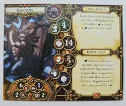 Descent Hero Card ONLY Karnon Fantasy Flight Replacement - Image 1