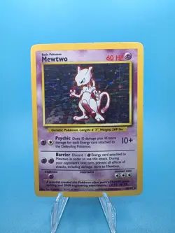 Pokemon TCG Mewtwo Base Set Holo Rare Card 10/102 Basic Pokemon - Image 1