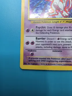 Pokemon TCG Mewtwo Base Set Holo Rare Card 10/102 Basic Pokemon - Image 4