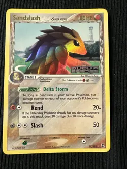 Sandslash 27/113 EX Delta Species Reverse Holo Rare Pokemon Card Stamped DMG - Image 1