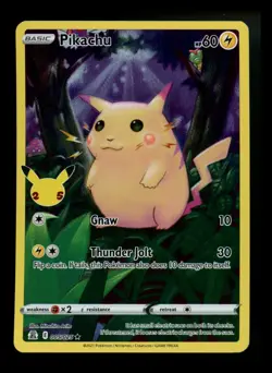 #7 Pikachu 005/025 Celebrations 2021 Holo Rare 25th Anniversary Pokemon Card TCG - Image 1