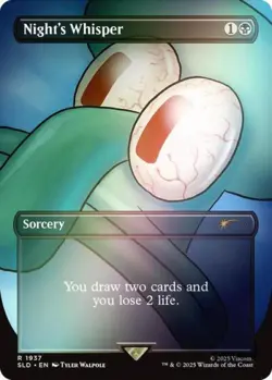 MTG English Night's Whisper (Rainbow Foil) NM Foil Secret Lair - Image 1