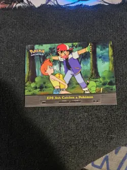 TV Animation Blue Logo EP3 Ash Catches a Pokemon Topps - Image 1