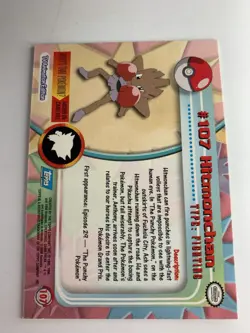 2000 Topps Pokemon TV #107 Hitmonchan (E) Silver Foil FREE COMBINED SHIP - Image 2