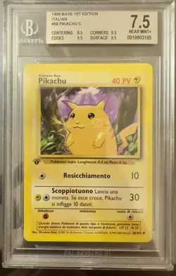 Pokemon Pikachu Base Set 1st Edition #58 BGS 7.5 - Image 1