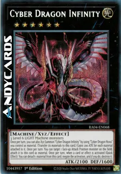 CYBER DRAGON INFINITY (Cyber Drago Infinito) Segreta • RA04 EN068 • 1Ed • Yugioh - Image 1