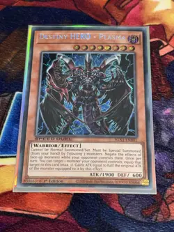 MISPRINT name shift Destiny HERO - Plasma Yu-Gi-Oh! Secret Rare SGX1 - Image 1