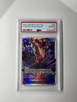 One Piece Charlotte Katakuri a Fist of Divine Speed OP11-062 Psa10 - Image 1