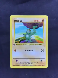 Pokemon Cards: Base Set 1st Edition Common: Machop 52/102 - Image 1