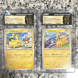 Pokemon Pikachu Scarlet & Violet Promo Japanese CGC 10 Lot of 2 Cards 2023 - Image 1