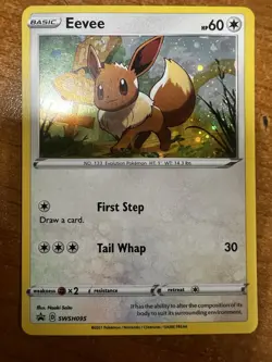 Pokemon Eevee SWSH095 Black Star Promo Holo Sword Shield 2021 TCG Card ENG - Image 1