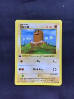 Pokemon Cards: Base Set 1st Edition Common: Diglett 47/102 - Image 1