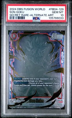 DBS Card Game Fusion World FB04-129 SON GOKU SECRET RARE-ALTERNATE ART - PSA 10 - Image 1