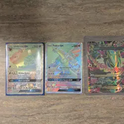 Pokemon TCG Holo Umbreon GX, Palkia GX & M Rayquaza EX Cards Lot (3) - Image 1