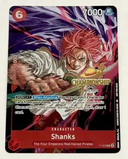 2025 One Piece Championships Shanks Gold Foil Stamp Card CS Event English P-083 - Image 1