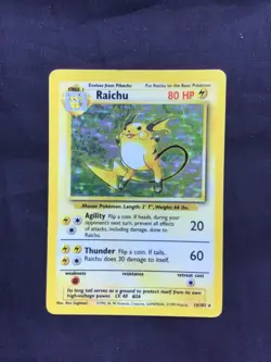 Pokemon Cards: Base Set Rare Holo: Raichu 14/102 - Image 1