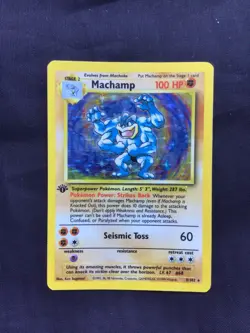 Pokemon Cards: Base Set Rare Holo: Machamp 8/102 - Image 1