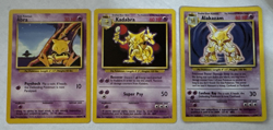 Lot Of 3 Pokemon Base set Vintage Cards Alakazam 1/102, Abra , & Kadabra LP/NM - Image 1