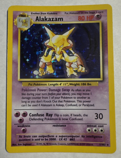 Lot Of 3 Pokemon Base set Vintage Cards Alakazam 1/102, Abra , & Kadabra LP/NM - Image 4