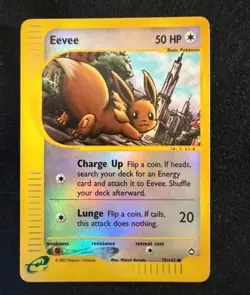 Pokemon Card- Eevee -Aquapolis-Reverse Holo-75/147-Rare-ENG-Very Good - Image 1
