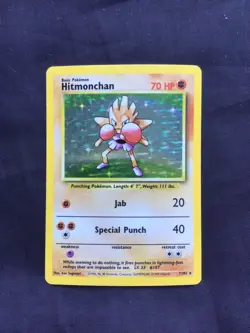 Pokemon Cards: Base Set Rare Holo: Hitmonchan 7/102 - Image 1