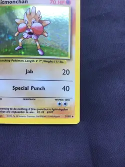 Pokemon Cards: Base Set Rare Holo: Hitmonchan 7/102 - Image 5
