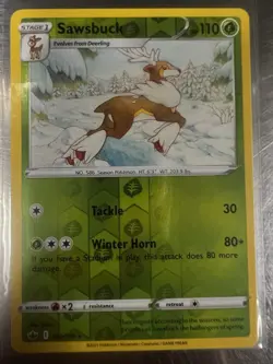 Pokemon TCG Sawsbuck Chilling Reign 012/198 Reverse Holo Rare-NM - Image 1