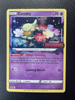 Comfey SWSH242 SWSH 242 Pokemon Lost Origin Pre-Release Promo NM - Image 1