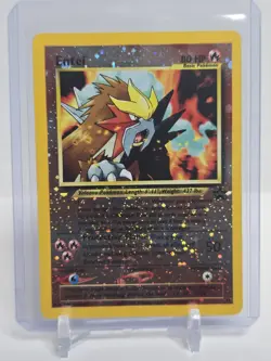 Pokemon TCG Entei Wizards Black Star Promos 34 Holo LP With Swirl - Image 1