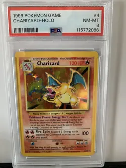 1999 Pokemon Game Charizard 4/102 Holo PSA 8 - Image 1