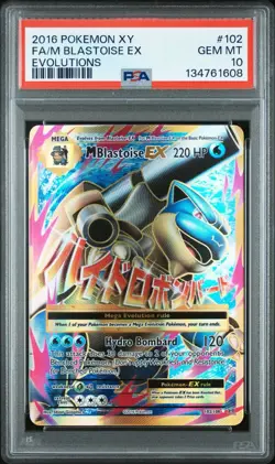 Pokemon M Blastoise EX Full Art 102/108 XY Evolutions #102 Mega GEM MINT PSA 10 - Image 1