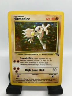 Hitmonlee Holo Rare Fossil Set 7/62 Vintage 1999 WOTC Pokemon TCG - Image 1
