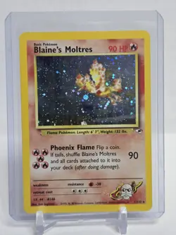 Pokemon TCG Blaine's Moltres 1/132 Gym Heroes Unlimited *Swirl* - Image 1