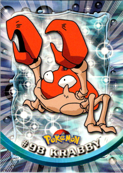 Krabby #98 Topps 2000 TV Series Pokemon Blue Logo LP NON HOLO - Image 1