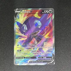 Pokemon Sableye V (Full Art) 194/202 Swsh01: Sword & Shield Holo - Image 1